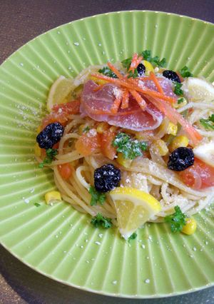 カラフル野菜のスパゲティサラダ♪-レシピのメイン写真