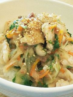 鶏むね肉の梅みそ丼-レシピのメイン写真