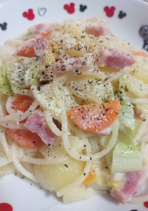 簡単！白菜とベーコンのクリームパスタ-レシピのメイン写真