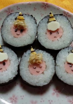 節分♪鬼♪かわいい巻き寿司♡キャラ弁にも-レシピのメイン写真