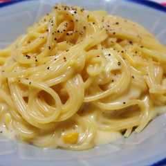 รูปของ コーンスープの素で★豆乳クリームパスタ