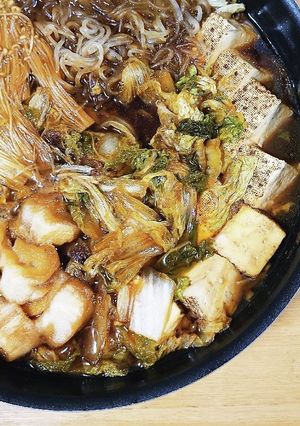 すき焼きの翌日★手抜き簡単お手軽鍋うどん-レシピのメイン写真