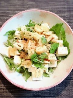 水菜と豆腐とカリカリ油揚げのサラダ-レシピのメイン写真