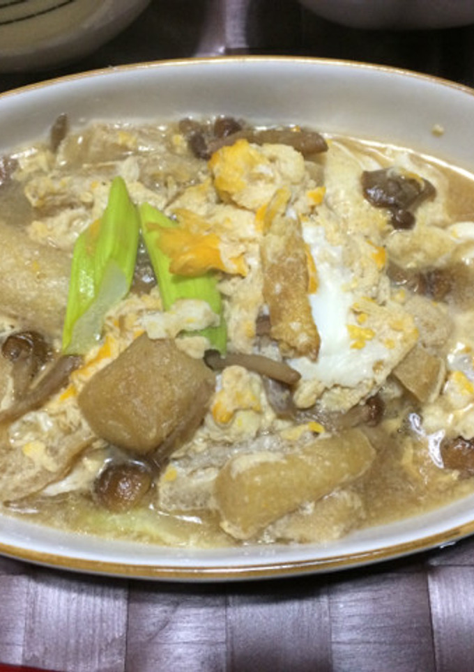 油揚げとなめこの卵とじ-レシピのメイン写真