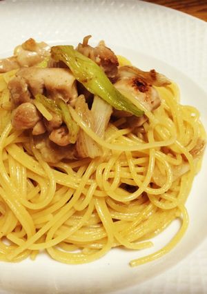 食欲増進！鶏肉とネギの柚子胡椒パスタ♡-レシピのメイン写真