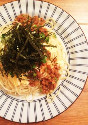 ふわとろ卵の納豆パスタ-レシピのメイン写真