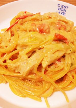 鶏肉とミニトマトのクリームパスタ。-レシピのメイン写真
