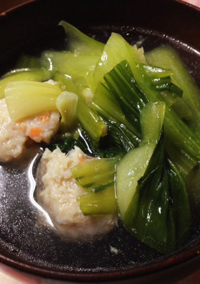 しょうが香る、青梗菜とすり身のスープ-レシピのメイン写真