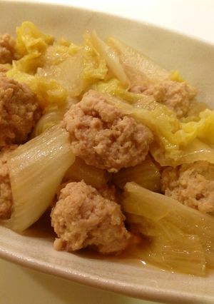 時短簡単☆ふわ鶏つくねと白菜のほっこり煮-レシピのメイン写真