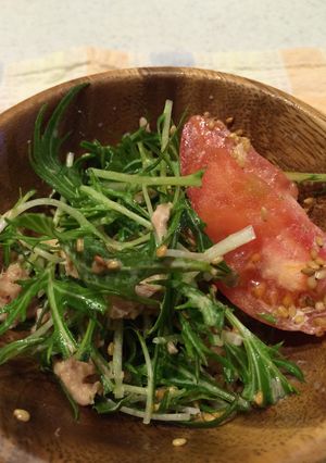 ツナと水菜のゴママヨポンサラダ♡-レシピのメイン写真
