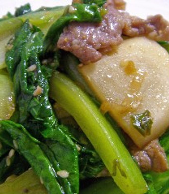 かぶと青梗菜と豚肉の炒め物-レシピのメイン写真