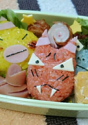 キャラ弁♡節分(鬼)キスケアカネアオベエ-レシピのメイン写真
