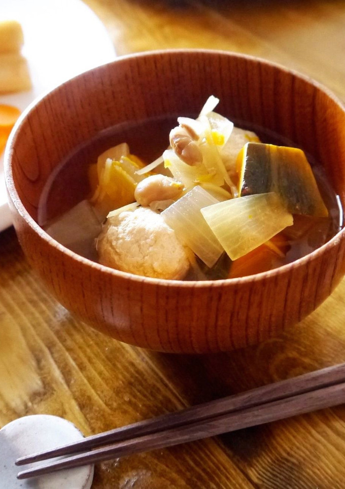 節分の豆で。鶏団子とかぼちゃのスープ-レシピのメイン写真