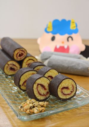 オーブン不要！HMでミニ恵方ロールケーキ-レシピのメイン写真