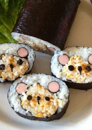 くまさんの納豆巻き*キャラ弁にも-レシピのメイン写真