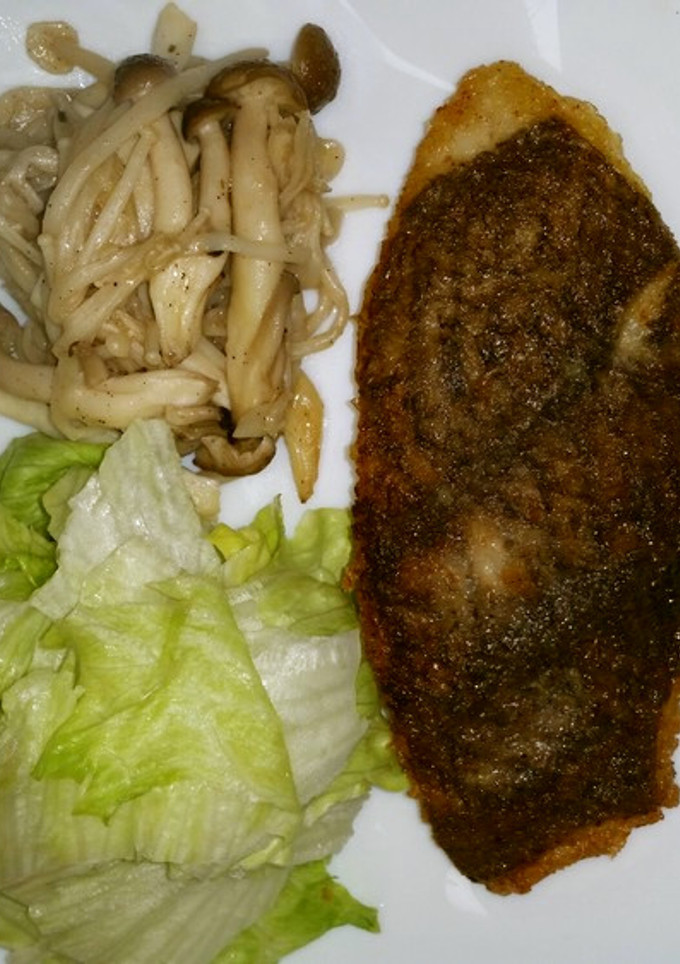 カレイのカレー風味ムニエルときのこ添え-レシピのメイン写真