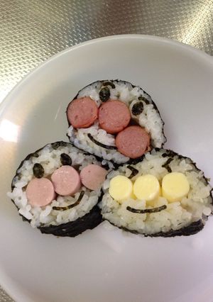 3種のアンパンマンのり巻き-レシピのメイン写真
