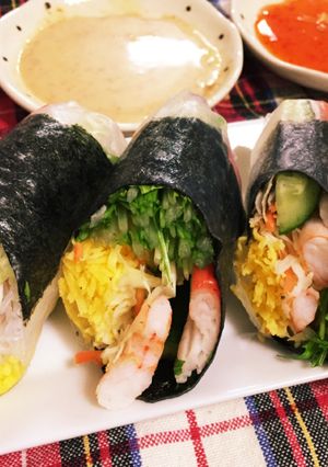 生春巻き（恵方巻風に）-レシピのメイン写真