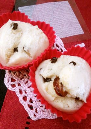 ラムレーズン入り　ふわもち蒸しパン-レシピのメイン写真