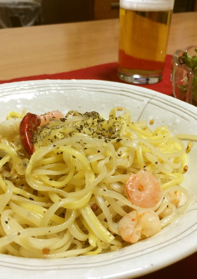 簡単♪ 生パスタでアヒージョ！-レシピのメイン写真