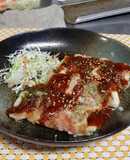 豚ロース薄切り肉のハムチー焼き