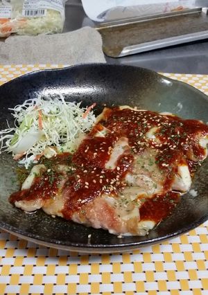 豚ロース薄切り肉のハムチー焼き-レシピのメイン写真