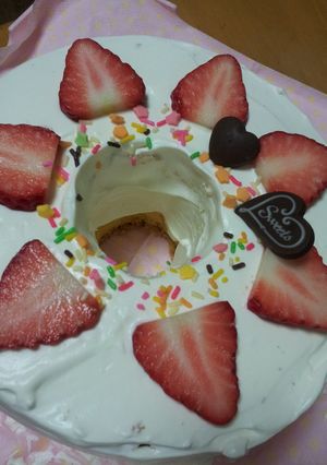 ☆バレンタインにも♪シフォンケーキデコ☆-レシピのメイン写真
