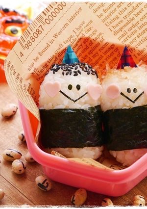 節分＊可愛い鬼さんnoおにぎり☆キャラ弁-レシピのメイン写真