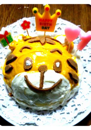 【１歳の誕生日に☆】しまじろうケーキ♪-レシピのメイン写真