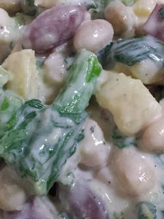 菜の花と薩摩芋お豆とのヨーグルトサラダ-レシピのメイン写真