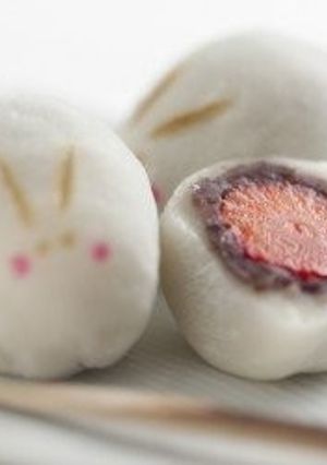 うさぎのいちご大福-レシピのメイン写真