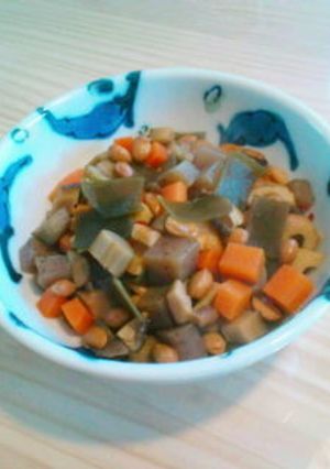 簡単❢節分豆(煎り大豆)で五目豆-レシピのメイン写真