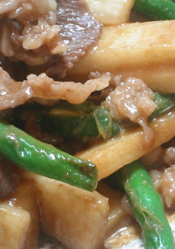 牛肉といんげん、山芋のこってり中華炒め-レシピのメイン写真