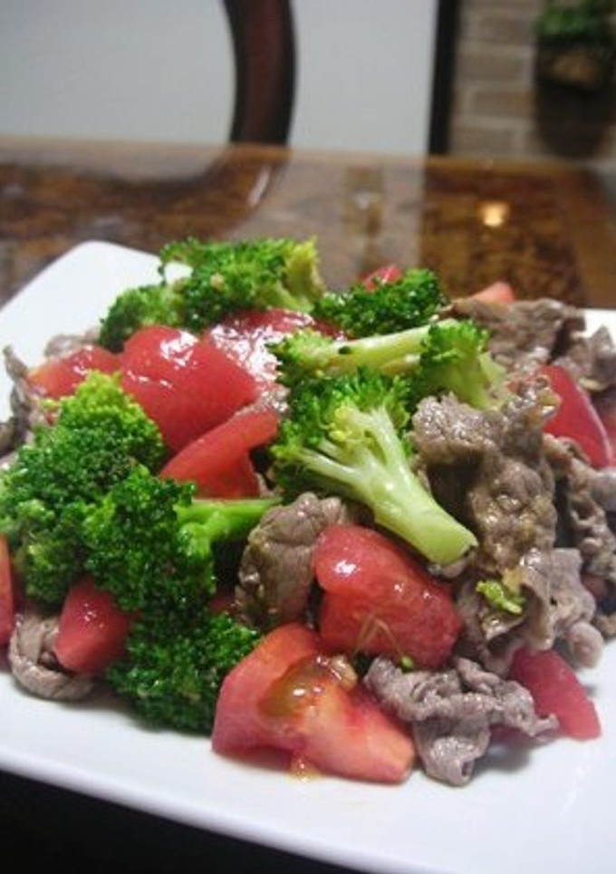 牛肉トマトブロッコリのおかずなサラダ-レシピのメイン写真