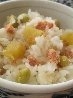 たらこ&さつま芋&枝豆!炊き込みごはん♧-レシピのメイン写真