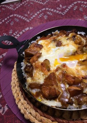 グリルピザプレートde次の日の焼きカレー-レシピのメイン写真