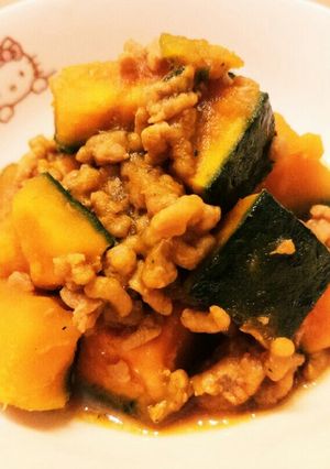 簡単♪かぼちゃと豚肉の煮物風♪-レシピのメイン写真