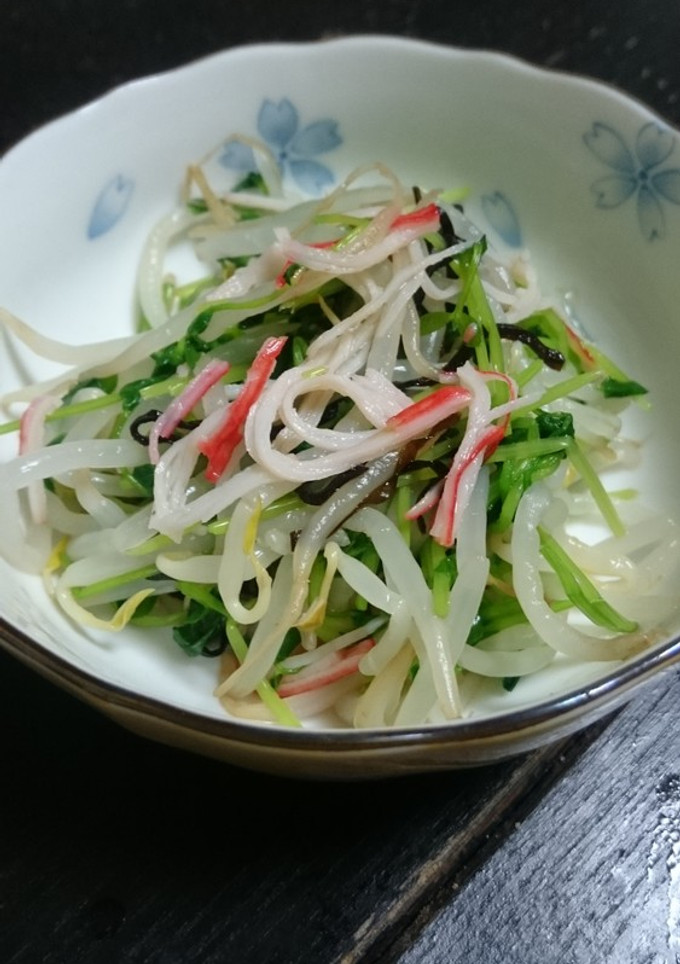 ☆豆苗とモヤシとカニかまの塩昆布ナムル☆-レシピのメイン写真