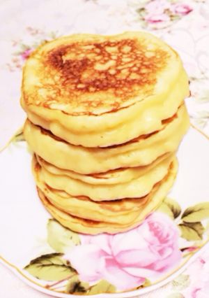 ヨーグルトで☆サクふわパンケーキ♡-レシピのメイン写真