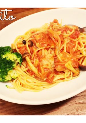 鱈とキノコのトマトソースパスタ☆-レシピのメイン写真