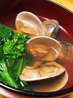 はまぐりと菜の花のお吸い物-レシピのメイン写真