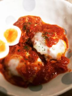 トマト煮込みハンバーグ-レシピのメイン写真