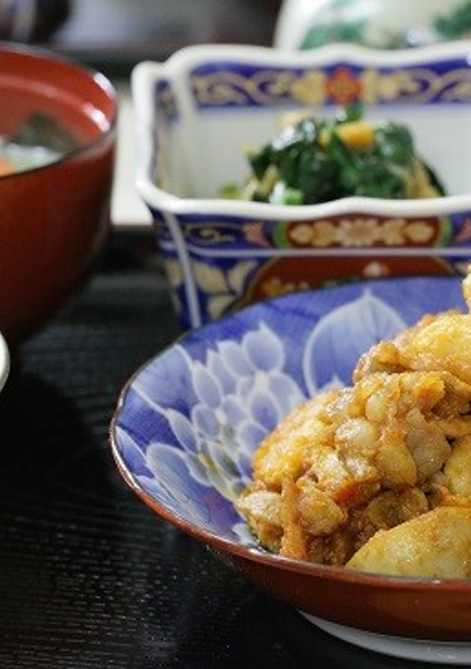 海老芋と豚肉のピリ辛炒め　ご飯がススム！-レシピのメイン写真