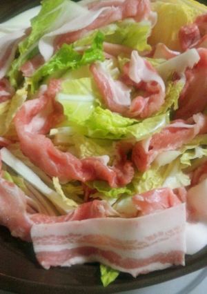 ❁♡❁ バラ色の白菜鍋 ❁♡❁(加熱前)-レシピのメイン写真