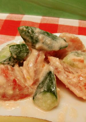 きゅうりとトマトのチーズサラダ♪-レシピのメイン写真