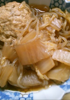簡単 白菜 白滝 鶏しそ団子の ポン酢煮-レシピのメイン写真