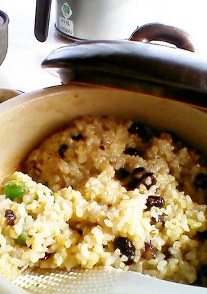 もち米玄米 土鍋での炊き方&甘納豆ご飯-レシピのメイン写真