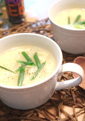 ふわふわ玉子のかきたま白湯スープ-レシピのメイン写真