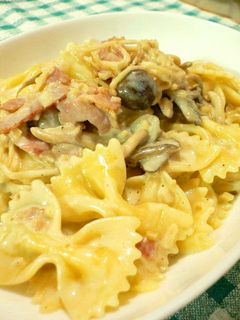 きのこ&ベーコンのクリームソースパスタ-レシピのメイン写真