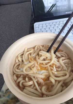 レンジスチーマーで作る釜揚げ風うどん-レシピのメイン写真